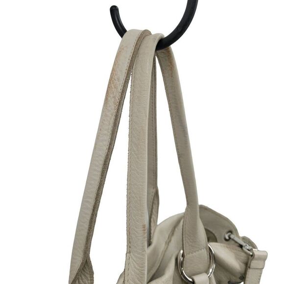 Laura Di Maggio Leather Convertible Tote Crossbody Off White Bone XL Tassel - Picture 6 of 17